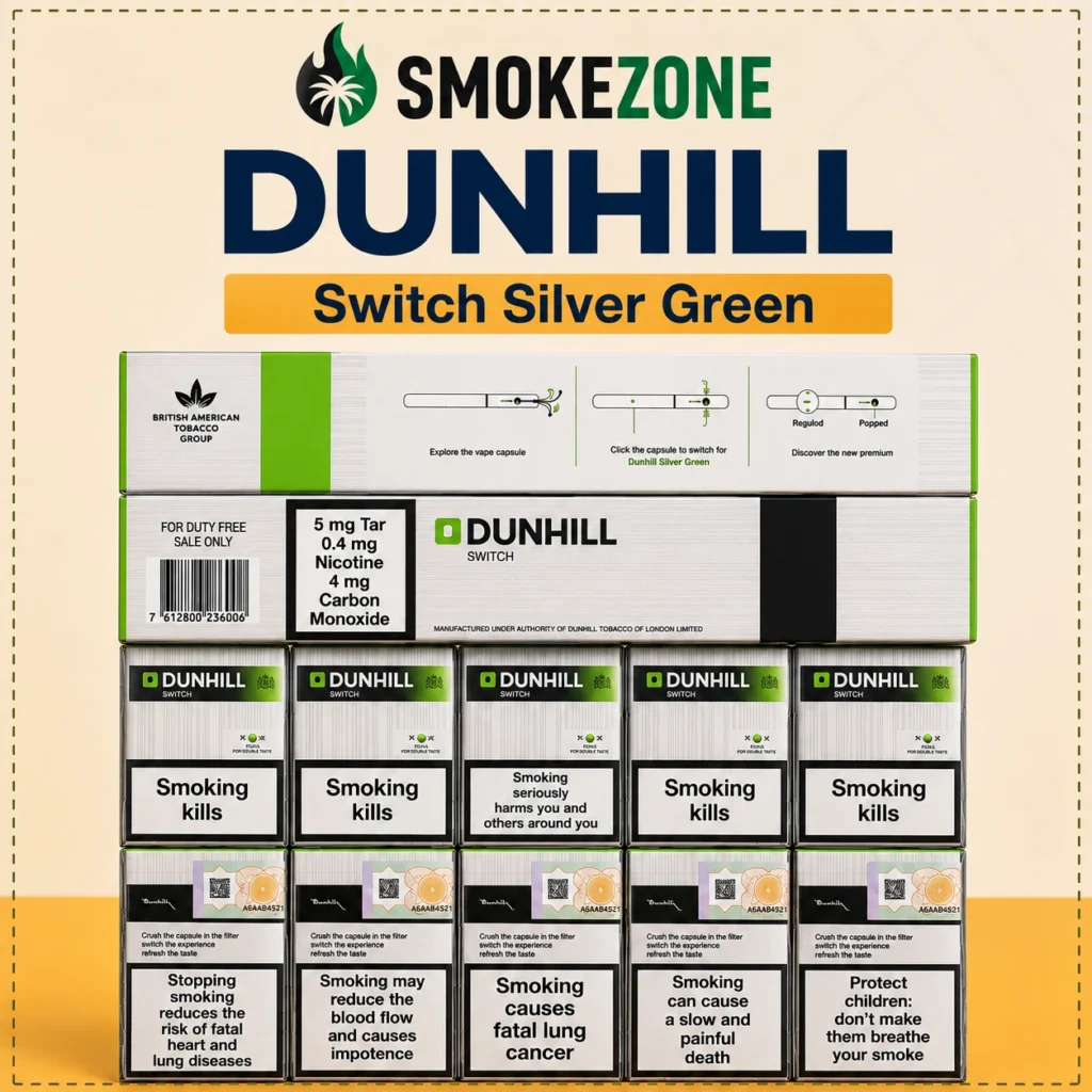 Dunhill Switch Silver Green Cigarettes in Dubai & UAE